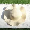 Chapéu de Palha Borda Ondulada Painel Leve de Verão Chapéu de Sol DIY Feito à Mão Chapéu de Praia Chapéu de Sol Dobrável