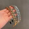 Diadema coreana de internet para prensar el cabello, estilo europeo y americano de metal con cadena, diadema de temperamento, estilo de pequeña fragancia, diadema de sentido avanzado, diadema de moda
