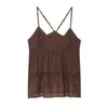 Comercio Exterior 2026 Primavera Nuevo Estilo Europeo y Americano Moda para Mujer Sexy Chica Caliente Bordado Transparente Camisola Top 0881022