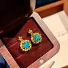Collar Colgante Octogonal Vintage Cepillado Corte Rosa Milenio Anillo Azul Tanzanita Aretes Paraiba Pulsera de Turmalina