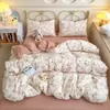 2026 Gasa de Algodón Suave como Nube Clase A Juego de Cuatro Piezas Estilo Fresco Lado AB Suave para la Piel Funda Nórdica Juego de Tres Piezas para Dormitorio Ropa de Cama