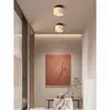 Luminária de teto amarela de travertino, famosa na internet, estilo japonês, para uso doméstico, luminária de corredor estilo creme vintage, luz de entrada de varanda, luz de corredor