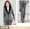 Venta al por mayor transfronteriza de ropa nueva para mujer de otoño e invierno: Blazer de pata de gallo y pantalones acampanados, conjunto casual de dos piezas de moda para mujer
