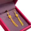 Aretes de Linterna Recortada de Oro Arena Vietnamita para Mujer Oro Estaño Sudafricano Nuevo Chinoiserie Retro Aretes de Borla de Hortensia Aretes Elegantes