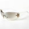 Nuevas Gafas de Sol Europeas y Americanas de Una Pieza sin Montura con Adorno Gafas para Fotografía Callejera de Chica Hot Transfronteriza Gafas de Sol Personalizadas de Estrella de Cinco Puntas para Mujer