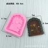 Porta dos desenhos animados porta de madeira cottage bolo de fondant molde de silicone molde de decoração de bolo de chocolate