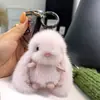 Lindo Conejito de Peluche Piel Sintética de Visón Llavero de Coche Colgante Muñeca Decoración de Bolso Colgante Hecho a Mano