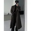 2026 Nueva Cazadora de Viento Estilo Coreano para Hombre Abrigo de Lana para Hombre Invierno Engrosado Largo Hasta la Rodilla Cazadora de Viento Estilo Británico