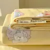 Sábanas de Algodón Lavado Grado A para Madre y Bebé Frescas Pequeñas Pieza Única Dormitorio Estudiantil Individual Doble Funda de Almohada de Algodón Puro Juego de Tres Piezas