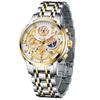 Nuevo Reloj de Comercio Exterior para Hombre, Resistente al Agua, Luminoso, Cronógrafo Multifunción, Correa de Acero, Reloj de Cuarzo Hueco, Reloj para Hombre