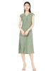 Vestido de Verão Plissado de Alta Qualidade Nova Chegada Moda Elegante plus size Saia Midi Solta Plissada com Decote em V