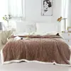 Manta de tafetán de color liso para comercio exterior, manta de jacquard de doble cara, manta cubierta para sofá de ocio con felpa transfronteriza, manta de aire acondicionado