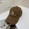 Gorra de Béisbol Negra con Lunares Rasgados para Mujer, Corona Profunda de Moda, Ala Ancha, Aspecto de Alta Gama, Circunferencia de Cabeza Grande, Gorra de Pico Suave