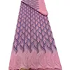 Tul Suizo de Algodón Bordado con Patrón de Ola Perforada Tela para Vestido de Boda Africano Vestido de Escenario Encaje
