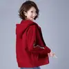 Sudadera con Capucha para Mujer de Manga Larga 2025 Otoño e Invierno Nueva Estilo Coreano Talla Grande Holgada Ajustada Cremallera Cárdigan Chaqueta Bordada Mujer