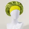 Comercio Exterior Más Vendido Gorro de Noche Elástico de Ala Ancha Popular Europeo y Americano Sombrero Redondo de Satén Sombrero para el Cuidado del Cabello para Mujeres Venta Directa de Fábrica