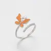 Anel Aberto Borboleta Série Óleo Gotejado da Xuping Jewelry, Anel de Mola Nicho Europeu e Americano Transfronteiriço Simples e Elegante Joia de Mão Atacado