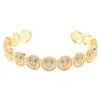 Europeu e Americano Mais Vendido Luxo Leve Rosto Sorridente Micro-Incustado com Diamante Moda Pulseira Aberta Anel Conjunto Temperamento Fashion Zircônia Versátil