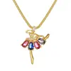 Venta Caliente de Amazon Collar Cadena Clavícula con Incrustaciones de Cobre y Circonita Cúbica para Mujer Colgante Collar Chica Bailarina Ángel de Circonita Cúbica Multicolor