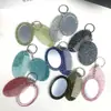 Nuevo Espejo Ovalado Espejo Multifuncional Peine Llavero Moda Versátil Colgante para Bolso/Llave Herramienta de Maquillaje Portátil