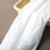 Tecido de Renda Peônia em Estoque Mais Vendido Atacado Tecido de Renda Elástica Branca para Roupas Femininas