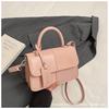 Bolsa pequena quadrada de cor de costura de design de nicho para mulheres 2025 nova textura bolsa de ombro simples moda bolsa transversal feminina