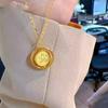 Bolsa Dorada Plata 999 Pie de Oro Colgante para Mujer 5G Oro "Gira Dinero Grande" Colgante Colgante de Tendencia Nacional Regalo