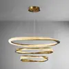 Araña de sala de estar de lujo ligero minimalista italiano, luz principal circular creativa de diseñador Bauhaus de 6 piezas para el pasillo, aluminio, otros materiales no especificados