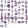50 Paquetes de Pegatinas de Cielo Estrellado de Dibujos Animados, Impermeables y Transparentes, Decoración para Cuaderno de Mascotas, Guitarra, Cuaderno, Venta al por Mayor Transfronteriza
