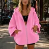 2026 Otoño e Invierno Nuevo Sólido Nueve Cuartos Manga Cómoda Casual con Capucha y Cremallera Chaqueta Cruzada Europea y Americana Amazon para Mujer