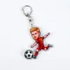 Chaveiro de Acrílico com Estrelas do Futebol dos EUA, Canadá e México na Copa do Mundo, Apresentando Personagens de Desenho Animado de Cristiano Ronaldo, Messi e Neymar