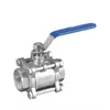 Válvula de Esfera Três Peças em Aço Inoxidável 304/316L Rosca Interna Passagem Plena Válvula de Esfera Soldada com Rosca Interna Q61F-16P