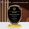 Certificado de honra ao mérito treinamento criativo escudo produção autorizada franquia marca metal folha de ouro medalha de madeira Novo em estoque