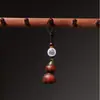 Colgante Tallado con Forma de Calabaza de Sándalo Morado, Adorno de Mano Tallado en Sándalo Verde, Llavero Creativo de Paz y Prosperidad, Accesorio para Bolso