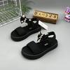 Zapatos para niñas, sandalias de princesa para bebés, novedad de verano 2024, estilo popular para niños grandes, estilo occidental, suela suave para playa.