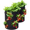 Bolsa para plantar fresas, no tejida, tipo suelo, disponible en stock, bolsa negra multiboca para fresas, para jardinería, 3 galones, 8 unidades