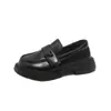 Zapatos negros de cuero para niña, mocasines de suela blanda estilo británico, zapatos de princesa, nuevos zapatos de primavera y otoño para niño, zapatos para actuación escolar