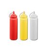 Botella de Salsa para Exprimir al por Mayor Punto Botella de Condimento Botella de Salsa de Grado Alimenticio Botella de Exprimir Engrosada Suministros de Condimentos Comerciales con Tapa