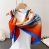 Novo Lenço Quadrado Grande Estampado de Seda Imitação Peônia Cor Nacional de Alto Padrão Lenço de Seda Xale Lenço de Cabeça Protetor de Pescoço Lenço de Pescoço Lenço Decorativo