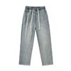 LKTM masculino# jeans retos de cintura elástica masculino marca de moda americana high street retrô solto pernas largas calças compridas