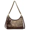 Bolsa Pequena Versátil com Corrente Estampa de Leopardo para Mulheres 2026 Nova Moda Retro Bolsa de Ombro Estilo Bolinho Outono Inverno Popular Bolsa Transversal
