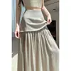 Ropa de Mujer Malla Empalmada Falda de Doble Capa para Mujer Verano Nuevo Estilo Cintura Alta Adelgazante Línea A Ajustada a la Cadera Longitud Media
