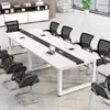 Mesa de escritório moderna simples, mesa longa, combinação de mesa e cadeiras para sala de conferências, mesa longa, mesa de discussão, mesa de reunião