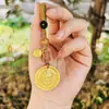 Novo Cordão da Sorte Chinês Chaveiro Pingente Feminino Xizang Deus da Riqueza Amarelo Banhado a Ouro Joia Criativa para Pendurar Conservação da Cor