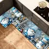 Tapete de Cozinha Natalino Transfronteiriço Tapete Decorativo de Chão de Natal Longo Antiderrapante, Resistente a Manchas e Fácil de Cuidar Tapete de Entrada Dropshipping
