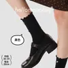Meias Cano Alto Acolchoadas Cor Sólida Outono/Inverno 2026 Femininas Versáteis com Renda Estilo Coreano Ins Meias de Algodão Sem Costura Indústria de Meias de Zhuji Estilo miumiu