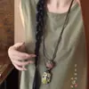 Pingente longo de flor estilo étnico retrô boêmio, corrente de suéter feminina, colar de nicho, acessórios lindos e exclusivos