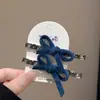 Estilo Nuevo Otoño e Invierno Clip de Pato Pequeño Flockado Borde de Perla con Lazo Clip Lindo para Mechones Rotos Horquilla Accesorios para el Cabello de Mujer