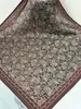Pañuelo de Seda Negro y Rojo para Mujer, Pañuelo Cuadrado Delgado de Seda para Primavera y Otoño, Estampado Paisley, Bufanda de Seda de Morera para Mujer, 53cm