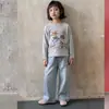 You Hua 2026 Otoño Nuevo Estilo Niñas Versión Coreana Brillantes Elegantes Pantalones de Pierna Ancha Jeans para Niños 68768